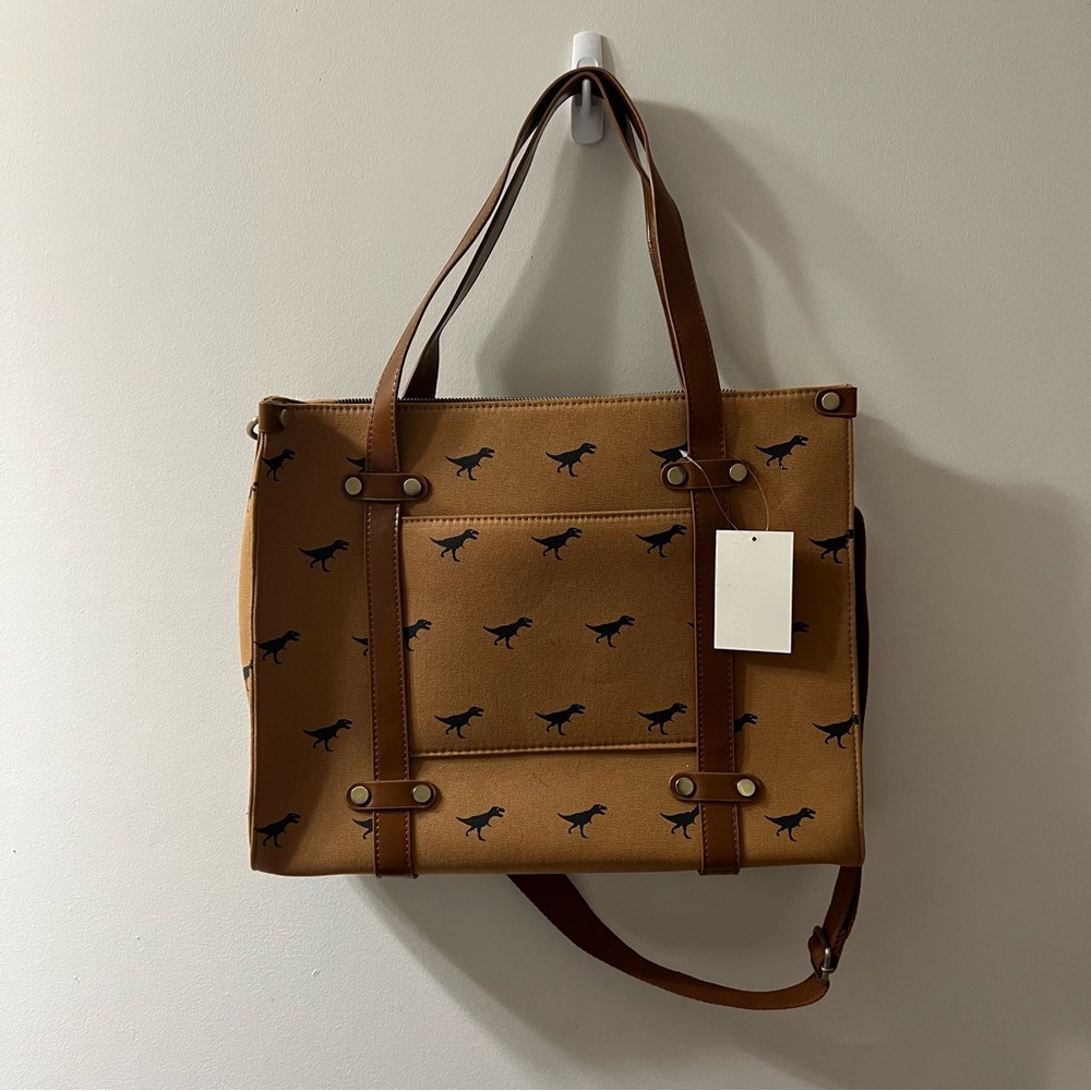Dinosaur Camp Canvas Tan Bag